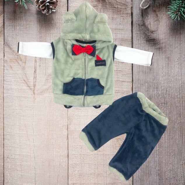 Set de chaleco con body manga larga para invierno para bebés niños (Copy)